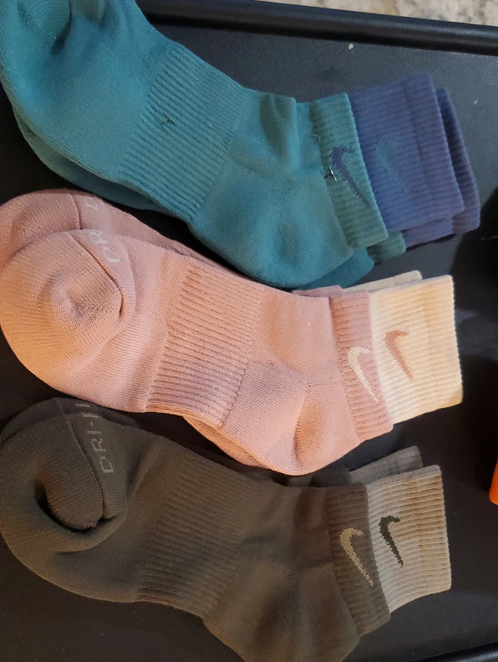 Nike Dri-FIT Cushioned Ankle Socks - Teal, Pink, Navy, Gray Double Logo Band